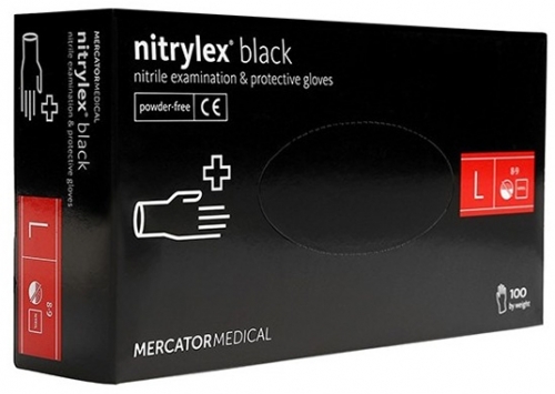 Manusi negre, fara pudra, marime L, 100 buc/cut Mercator