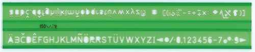 Sablon pentru cifre si litere, ISO, 10mm, verde, Arda