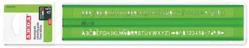 Sablon pentru cifre si litere, ISO, 5mm, verde, Arda