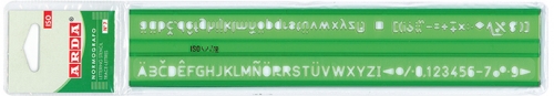 Sablon pentru cifre si litere, ISO, 7mm, verde, Arda