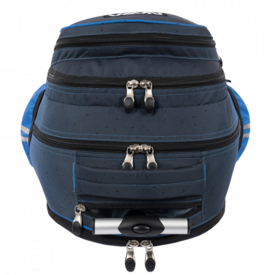 Ghiozdan tip troler, St.Right, roti de silicon, impermeabil, colectia Space Moon + cadou set agenda cu pix, St.Majewski, Wednesday mov