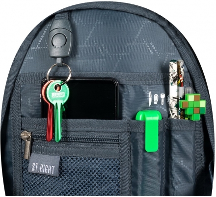 Ghiozdan tip troler, St.Right, roti de silicon, impermeabil, colectia Space Moon + cadou set agenda cu pix, St.Majewski, Wednesday mov