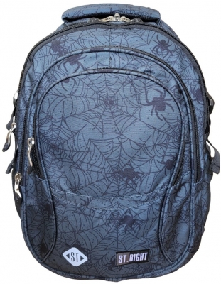 Ghiozdan St.Right, ergonomic, impermeabil, colectia Spider Web