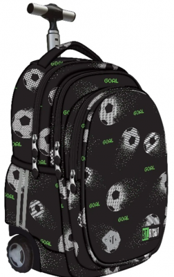 Ghiozdan troler, St.Right, roti silicon, impermeabil, Pixel Balls + cadou set agenda cu pix, St.Majewski, Wednesday mov