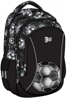 Ghiozdan ergonomic St.Right, 3 compartimente, Silver Goal