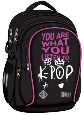 Ghiozdan ergonomic St.Right, 4 compartimente, K-Pop Rhythm
