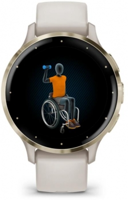 Ceas Garmin Venu 3S, Ivory/ Soft Gold