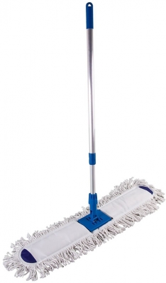 Mop plat bumbac, 80 cm, maner telescopic aluminiu