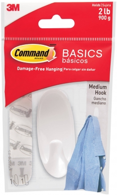 Carlig mediu din plastic Command Basic 3M
