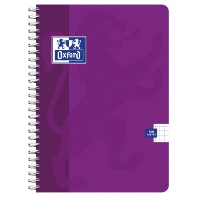Caiet Oxford Standard, A4, 100 file, coperta soft touch, diverse culori, patratele