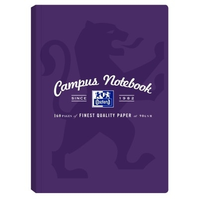 Caiet Oxford Campus A4, 80 file, coperta soft touch rigida, flexibila, colturi rotunjite, diverse culori, patratele