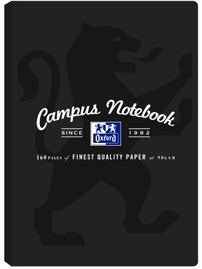 Caiet Oxford Campus A4, 80 file, coperta soft touch rigida, flexibila, colturi rotunjite, diverse culori, patratele