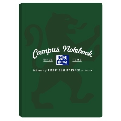 Caiet Oxford Campus A4, 80 file, coperta soft touch rigida, flexibila, colturi rotunjite, diverse culori, patratele