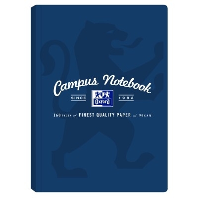 Caiet Oxford Campus A4, 80 file, coperta soft touch rigida, flexibila, colturi rotunjite, diverse culori, patratele