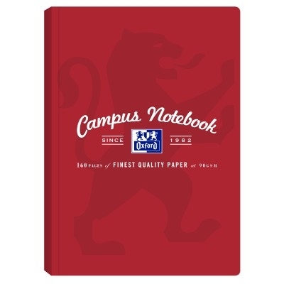 Caiet Oxford Campus A4, 80 file, coperta soft touch rigida, flexibila, colturi rotunjite, diverse culori, patratele