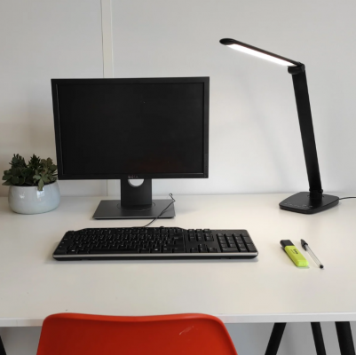 Lampa birou Unilux Twist LED, negru, reglabila, USB