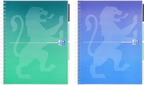 Caiet organizator Oxford Project Book, A4, 80 file, coperta PP, gradient classic mix culori, patratele