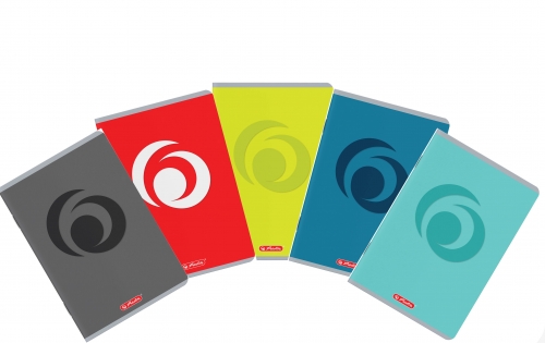 Caiet A5 80 file, hartie 70g/mp FSC mix, patratele, Rainbow, diverse culori, Herlitz