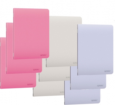 Caiet A5 48 file, hartie 70g/mp FSC, coperta PP, patratele, diverse culori, 10 buc/set, Herlitz