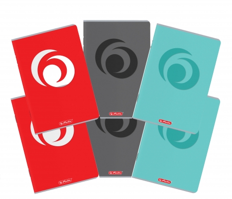 Caiet A4, 48 file, hartie 70g/mp FSC mix, patratele, Rainbow, diverse culori, 5 buc/set, Herlitz