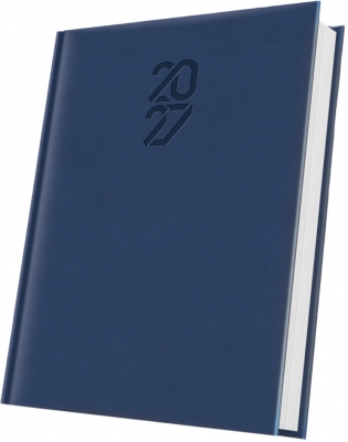 Agenda datata Tucson 2027 Herlitz, A5, 352 pagini, coperta buretata, culoare bleumarin