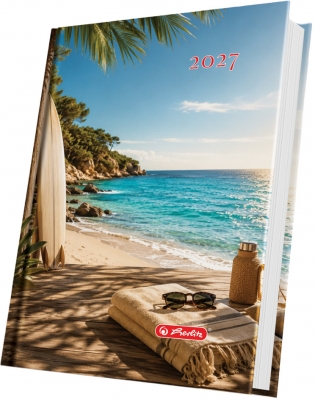 Agenda Herlitz datata 2027, A5, Motive, 352 pagini, coperta buretata, motiv Summer