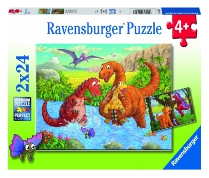 Puzzle Dinozauri La Rau, 2X24 Piese Ravensburger