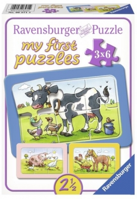 Puzzle Animale Prieteni, 3X6 Piese Ravensburger
