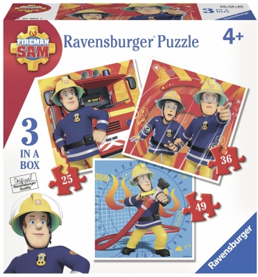 Puzzle Pompier Sam 25/36/49 Piese Ravensburger