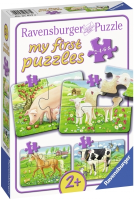 Puzzle Animale De La Ferma, 2/4/6/8 Piese Ravensburger