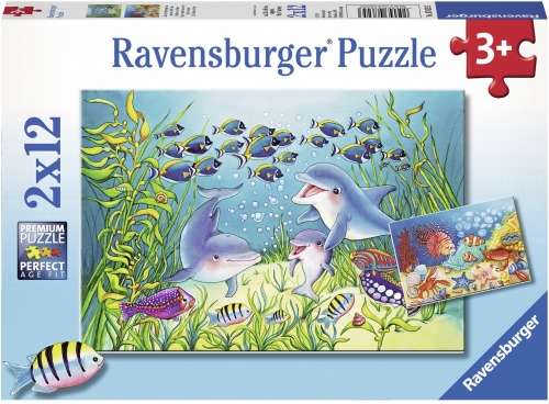 Puzzle Animale Din Ocean, 2X12 Piese Ravensburger