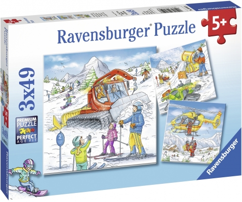 Puzzle Partie De Schi, 3X49 Piese Ravensburger