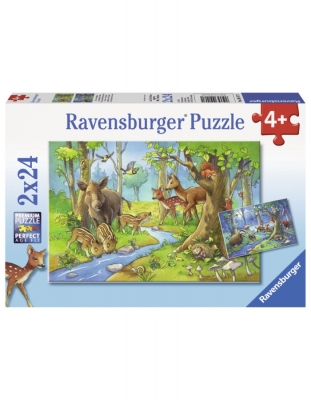 Puzzle Animale Padure, 2X24 Piese Ravensburger