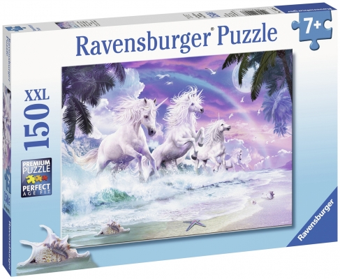Puzzle Unicorni Pe Plaja, 150 Piese Ravensburger