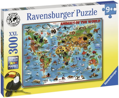 Puzzle Harta Animalelor, 300 Piese Ravensburger