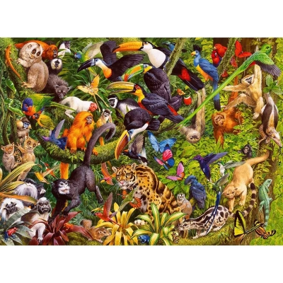Puzzle Animale In Padurea Tropicala, 200 Piese Ravensburger