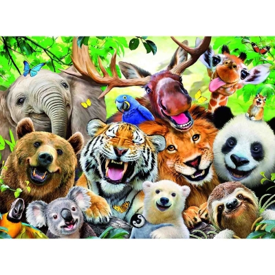 Puzzle Selfie Cu Animale Exotice, 300 Piese Ravensburger