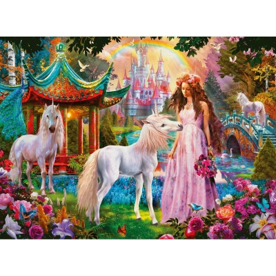 Puzzle Lumea Unicornilor, 100 Piese Glitter Ravensburger