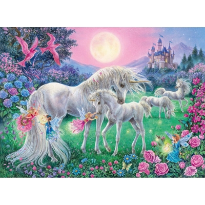 Puzzle Unicorni La Lumina Lunii, 100 Piese Starline Ravensburger