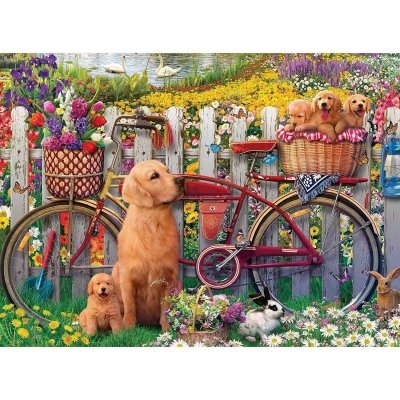 Puzzle Catelusi Pe Bicicleta, 500 Piese Ravensburger