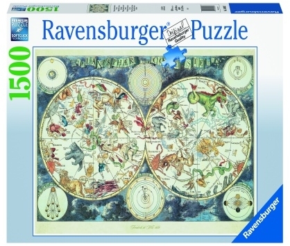 Puzzle Harta Lumii Creturi Fantastice, 1500 Piese Ravensburger