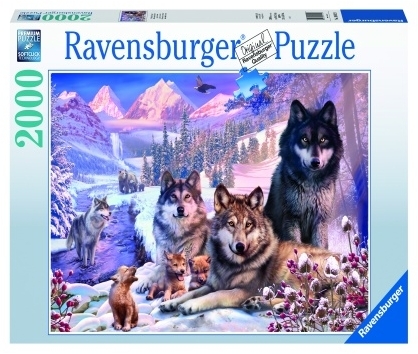 Puzzle Familie Lupi Iarna, 2000 Piese Ravensburger