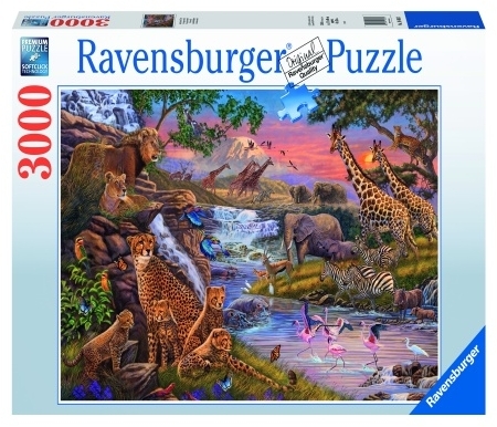 Puzzle Animale Salbatice La Rau, 3000 Piese Ravensburger