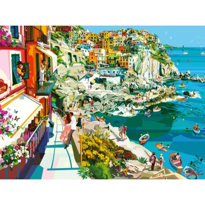 Puzzle Romantism In Cinque Terre, 1500 Piese Ravensburger