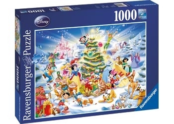 Puzzle Craciunul In Familia Disney, 1000 Piese Ravensburger