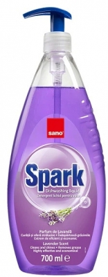 Detergent vase Sano Spark, lavanda, cu pompita, 700ML