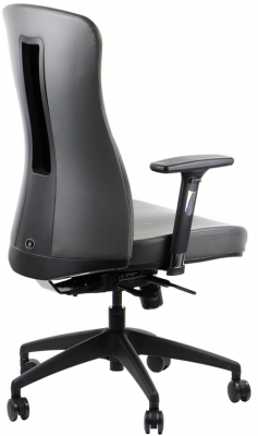 Scaun Kenton cu piele eco, gri, Stema partner