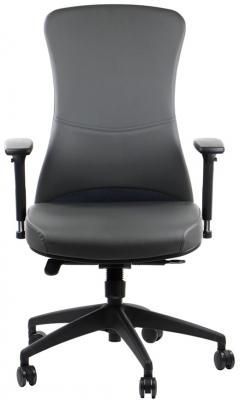 Scaun Kenton cu piele eco, gri, Stema partner