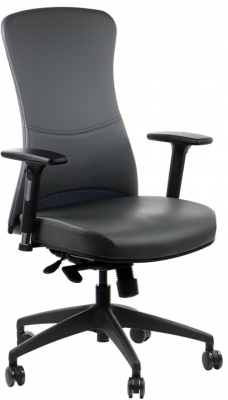 Scaun Kenton cu piele eco, gri, Stema partner