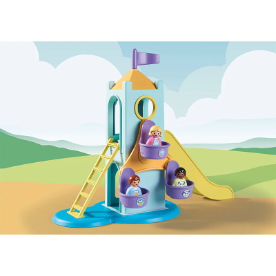 Playmobil - 1.2.3 Castel de aventura cu stand de inghetata